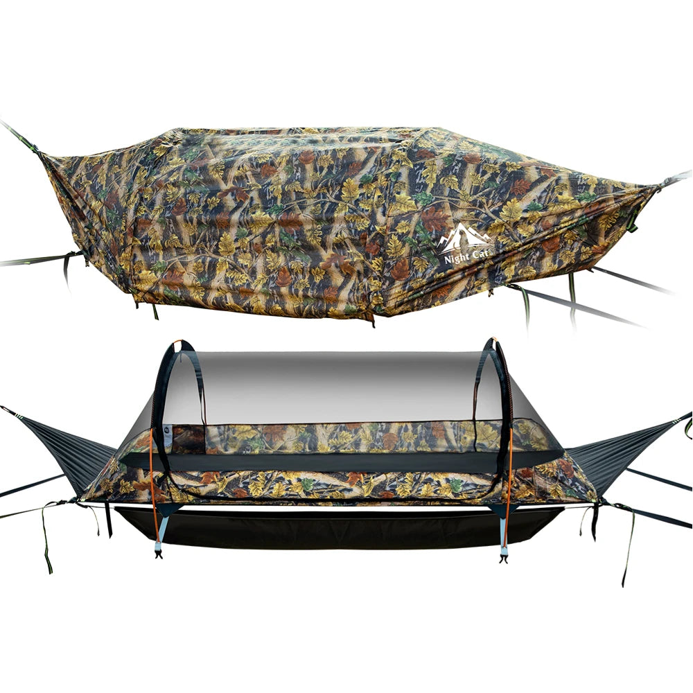 Night Cat Waterproof Hammock Tent with Mosquito Net and Storage