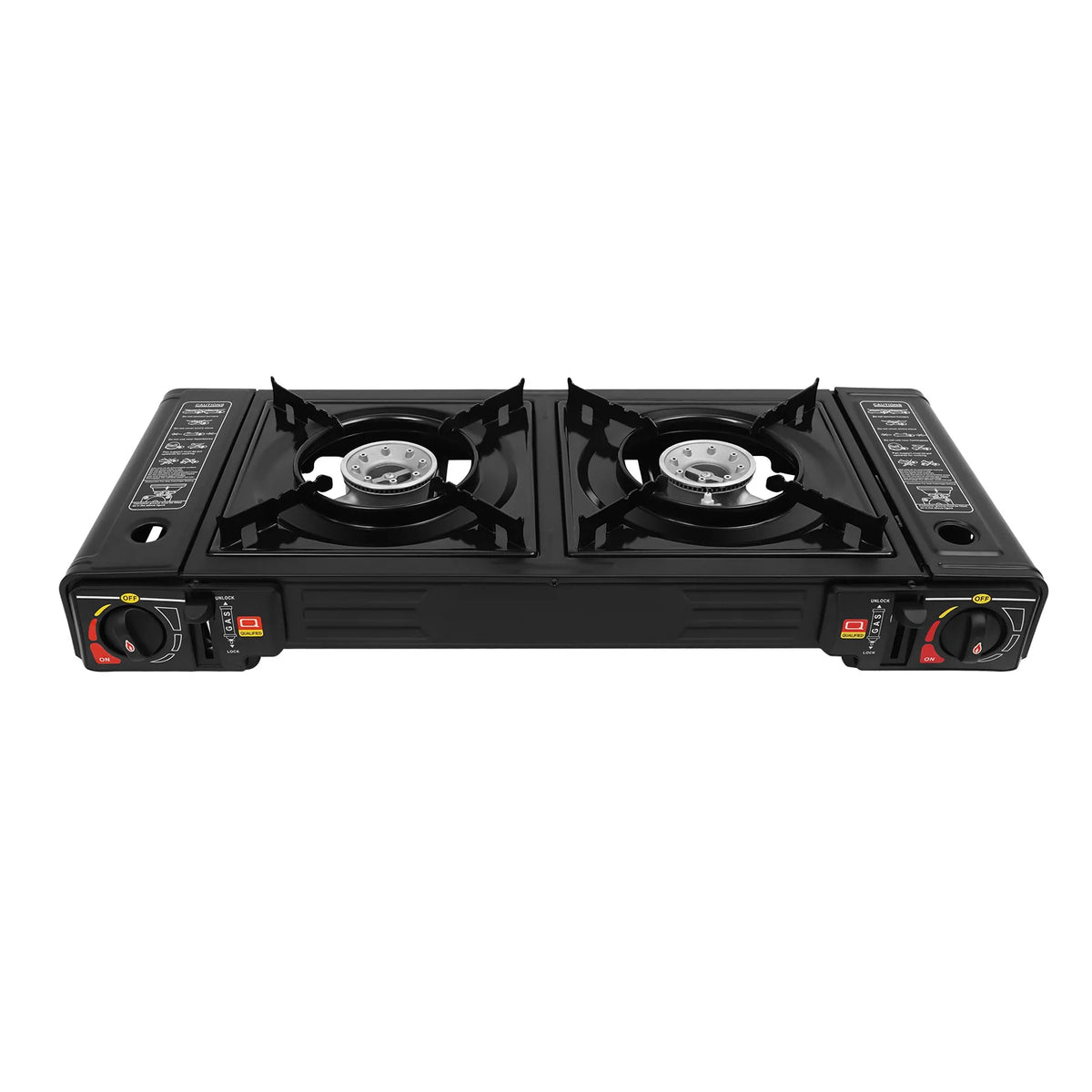 Outdoor Portable Dual Burner Gas Camping Stove With Piezo Ignition