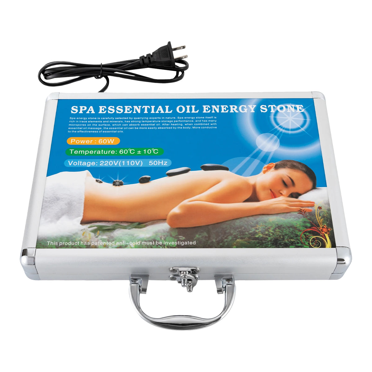 Volcanic Hot Stone Massage Kit With Integrated Heating Box