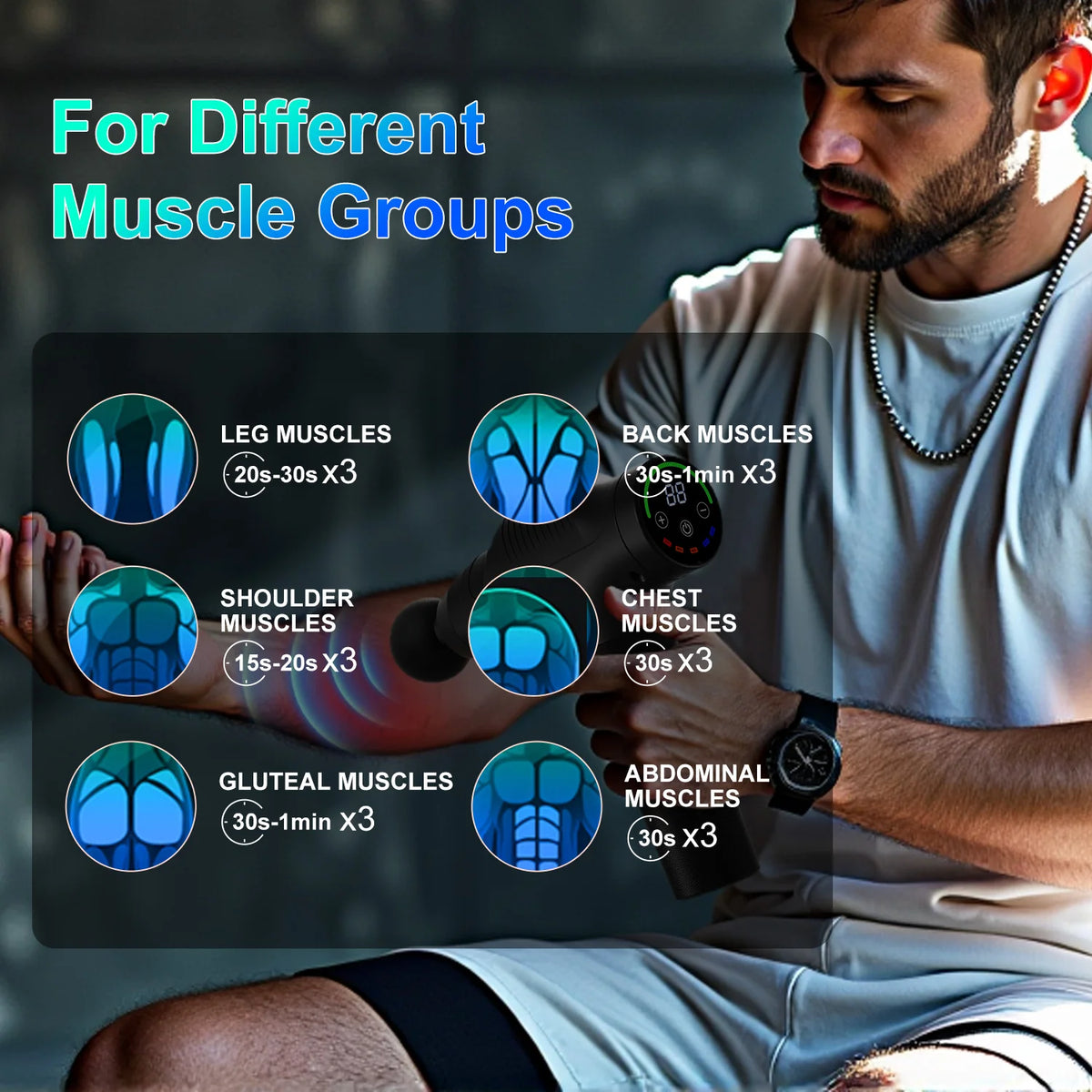 LEERCON Deep Tissue Electric Massage Gun For Body Recovery