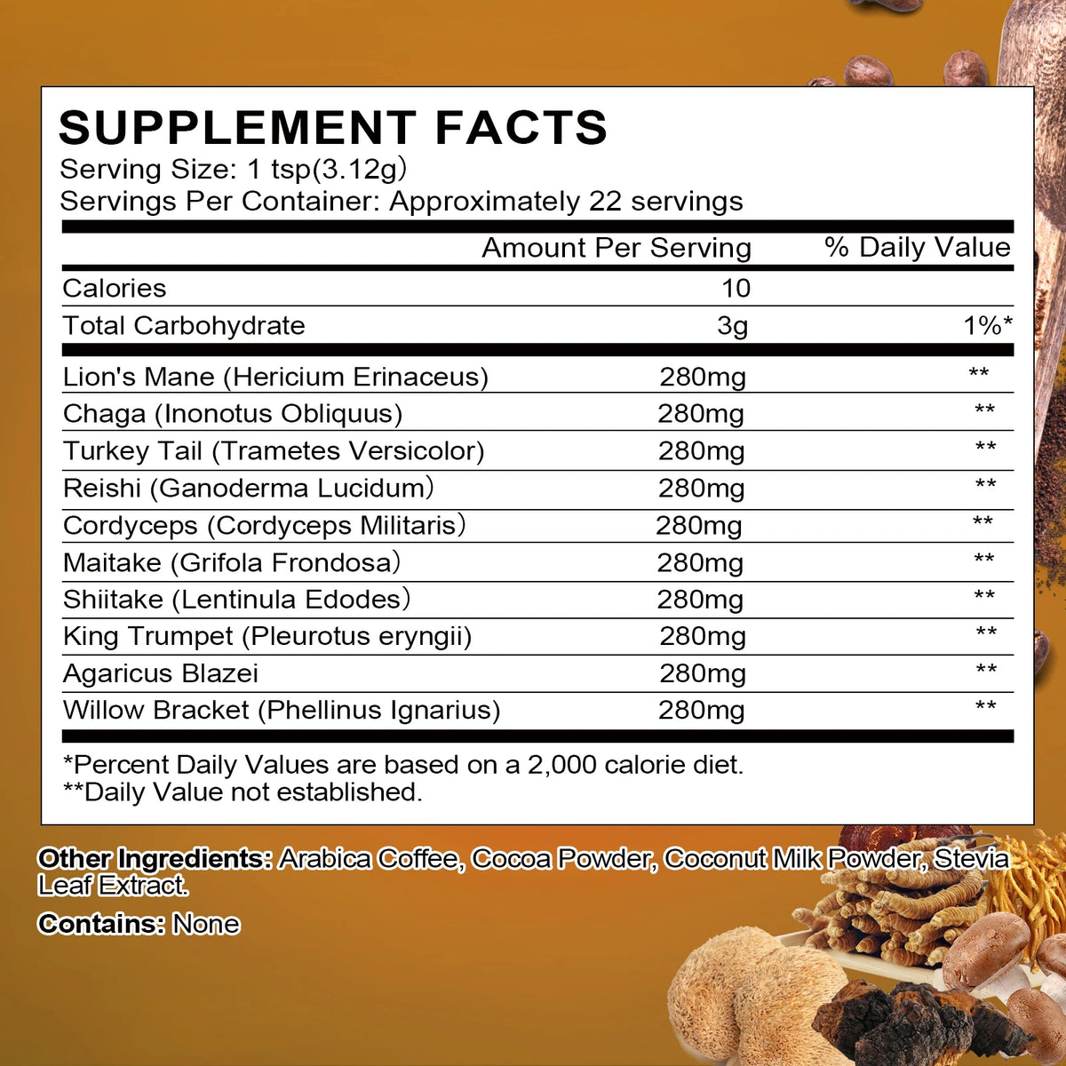 Alliwise Organic Lion Mane Mushroom Coffee With Reishi Blend