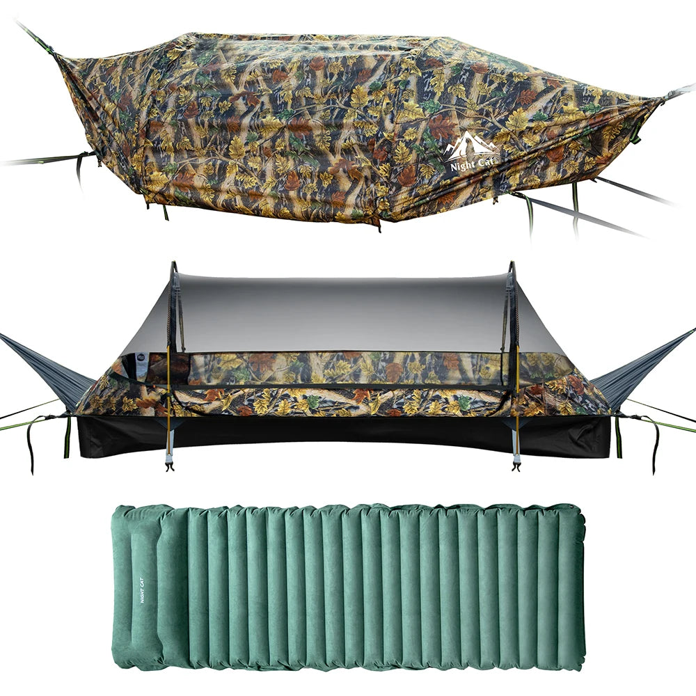 Night Cat Waterproof Flat Lay Hammock Tent With Mosquito Net