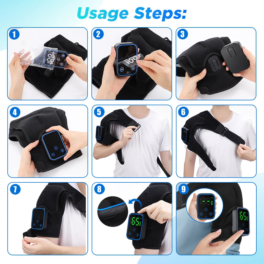 Hailicare Wireless Shoulder Massager With App Controlled Electric Heating