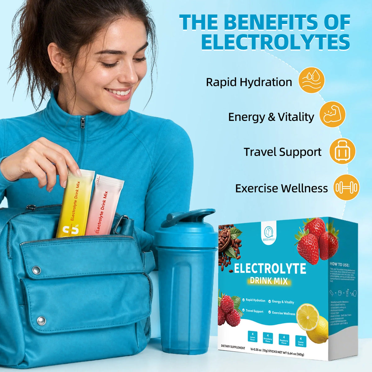 Beworths Sugar Free Electrolyte Powder Mixture for Hydration and Energy