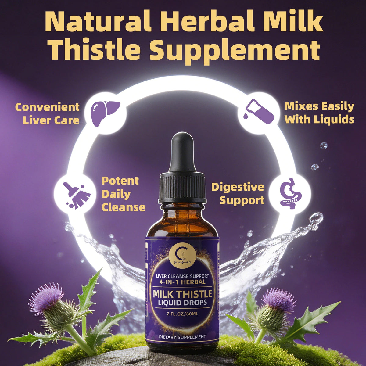 Greenpeople Herbal Milk Thistle Drops Turmeric Liver Digestive Support