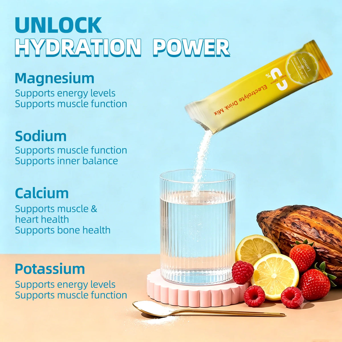 Beworths Sugar Free Electrolyte Powder For Hydration And Energy Support
