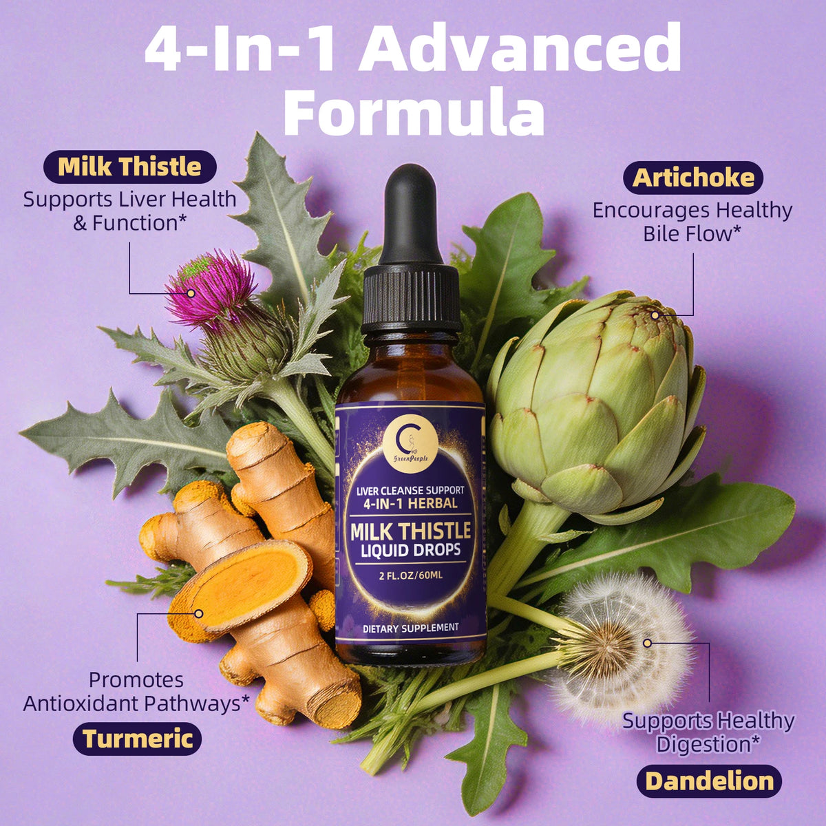 Minch Herbal Milk Thistle Drops With Turmeric For Liver Support