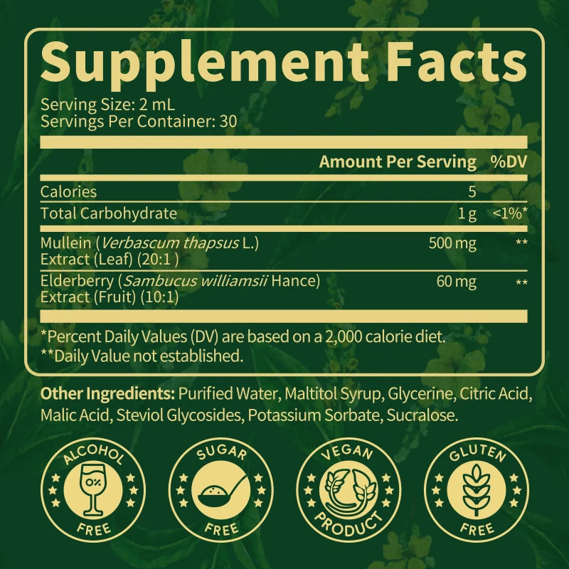 Imatchme Mullein Leaf Extract Drops For Respiratory And Immune Support