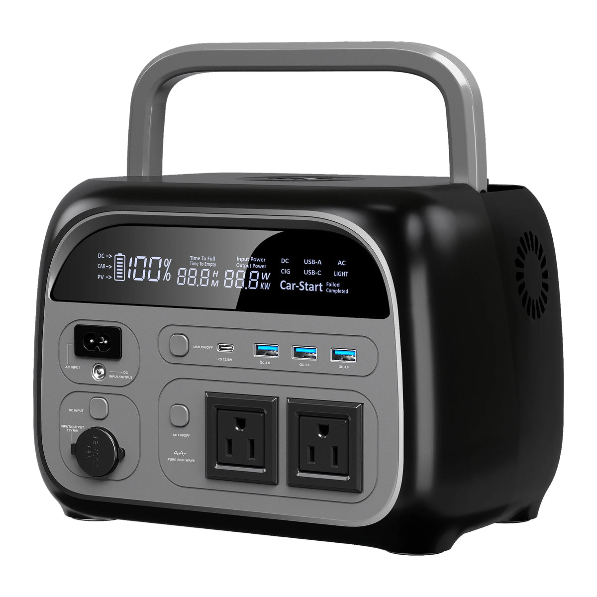 CTOLITY 2400W Portable Power Station 1024Wh Solar Backup Generator