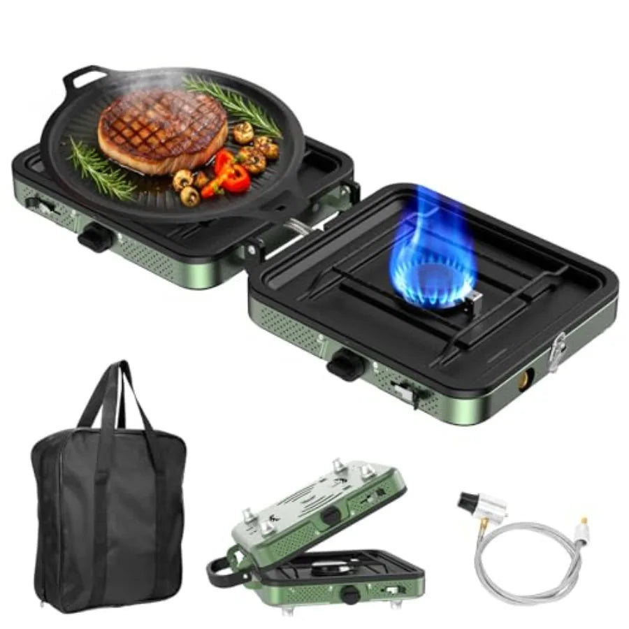 Portable Automatic Ignition Propane Butane Camp Stove With Windscreen