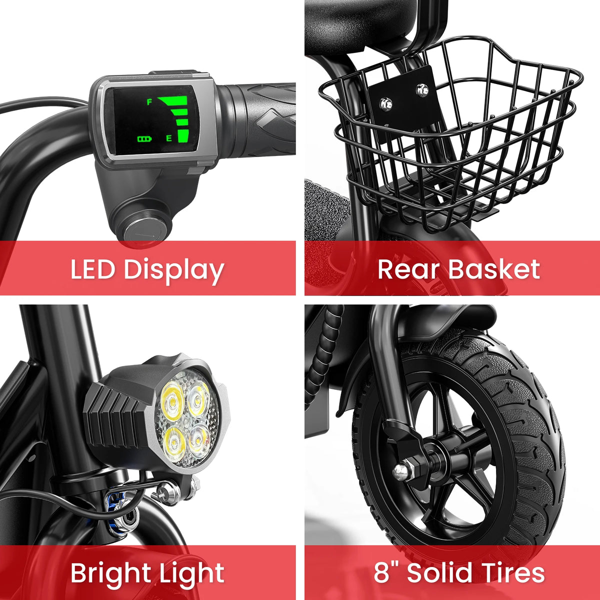 Eilleo Spacewalk Kids Electric Scooter Bluetooth Speaker Foldable Seat
