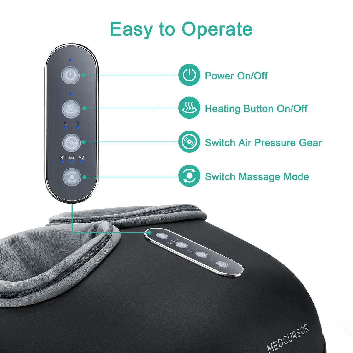 Medcursor Shiatsu Electric Foot Massager With Heat Rollers
