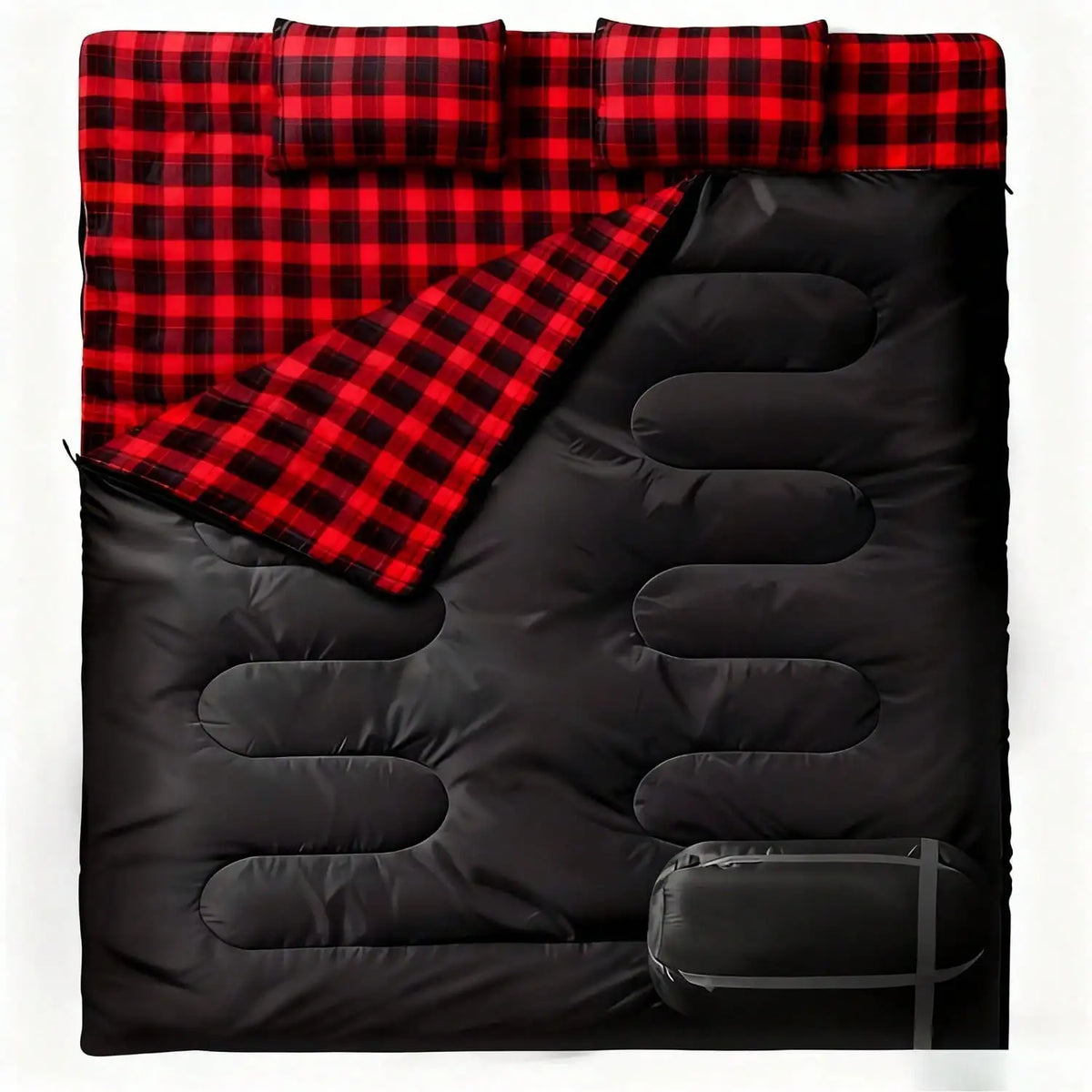 Double Camping Sleeping Bag With Pillows For Cold Weather