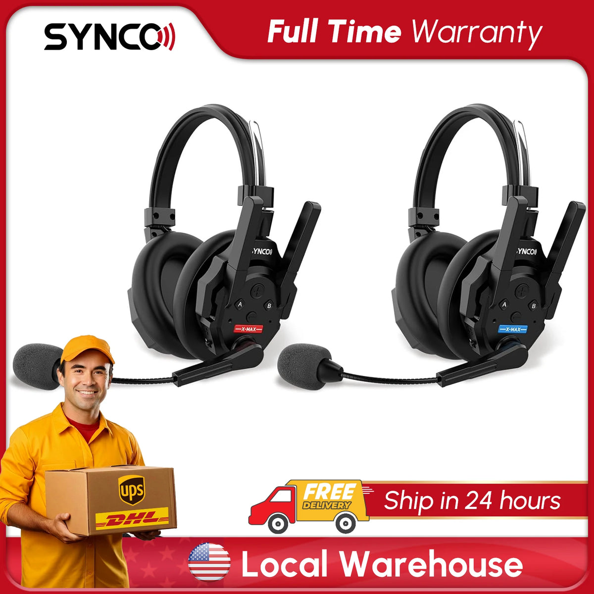 Synco Xtalk Xmax2 Wireless Intercom Headset System With Noise Reduction
