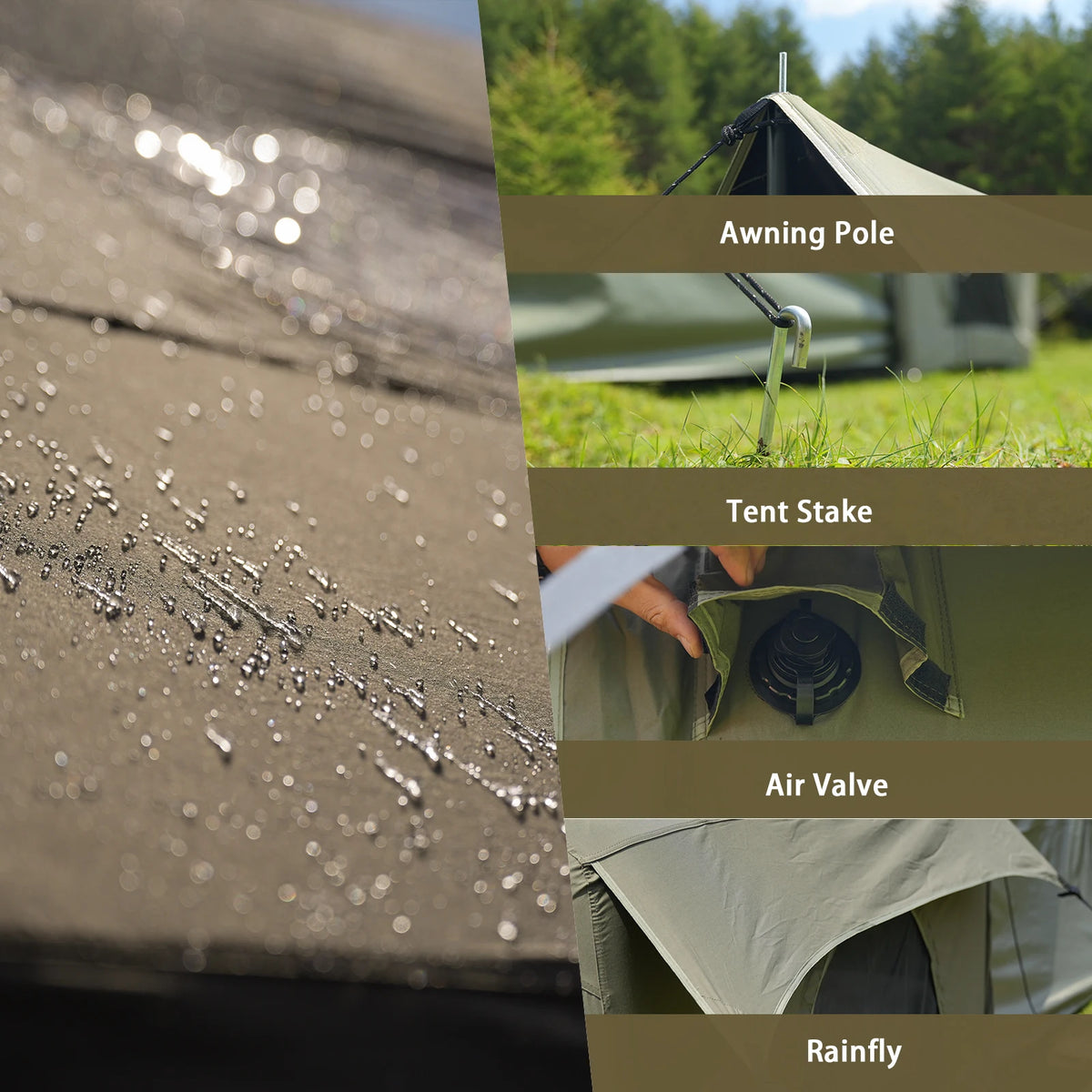 Pakicetus Inflatable Camping Tent With Extended Sun Canopy And Uv Protection