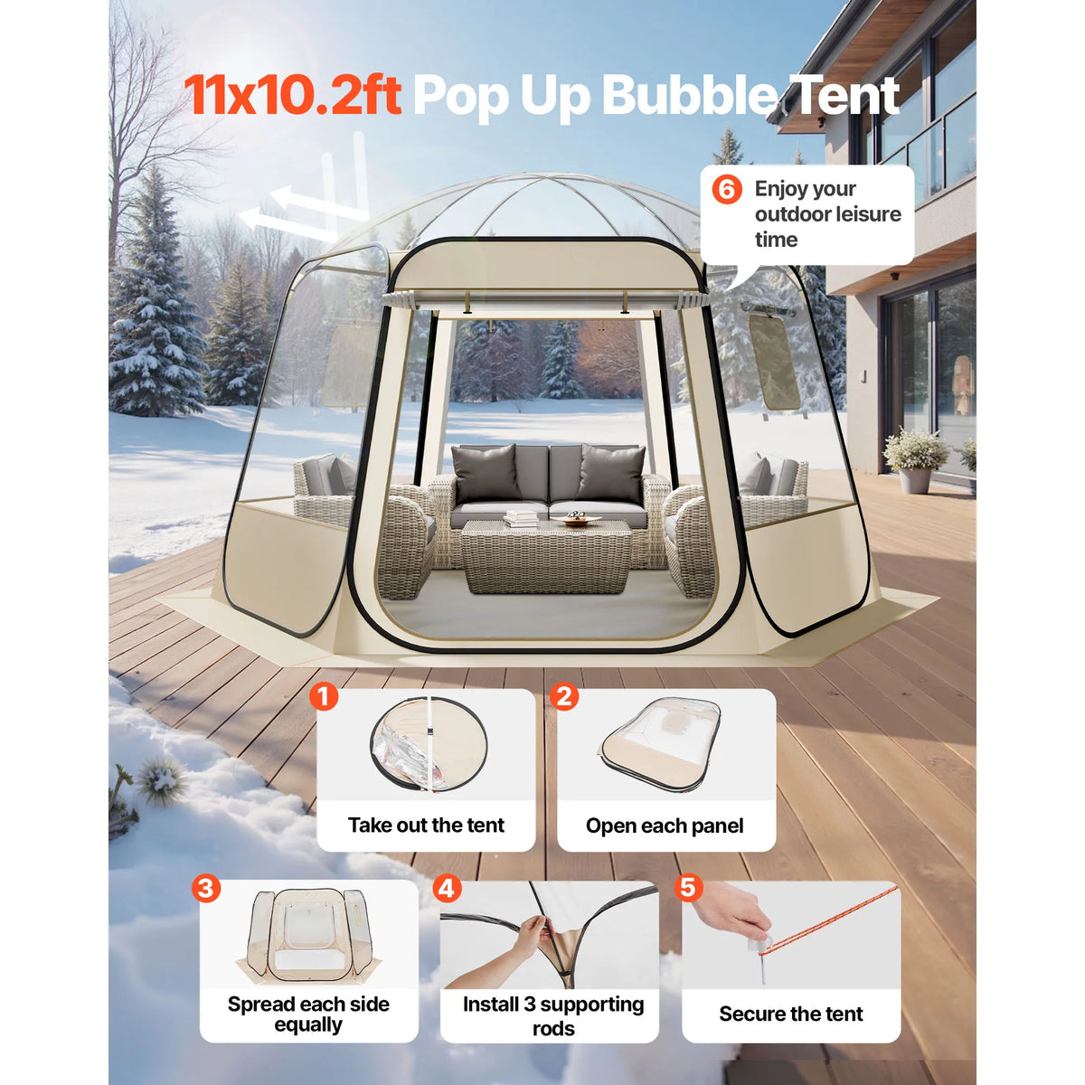 SucceBuy Waterproof Pop Up Bubble Tent For Outdoor Camping