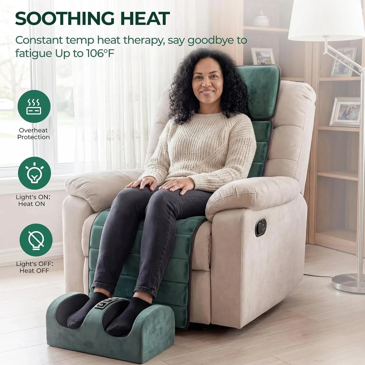 HOMEMASSA Full Body Vibration Massage Pad With 10 Motors