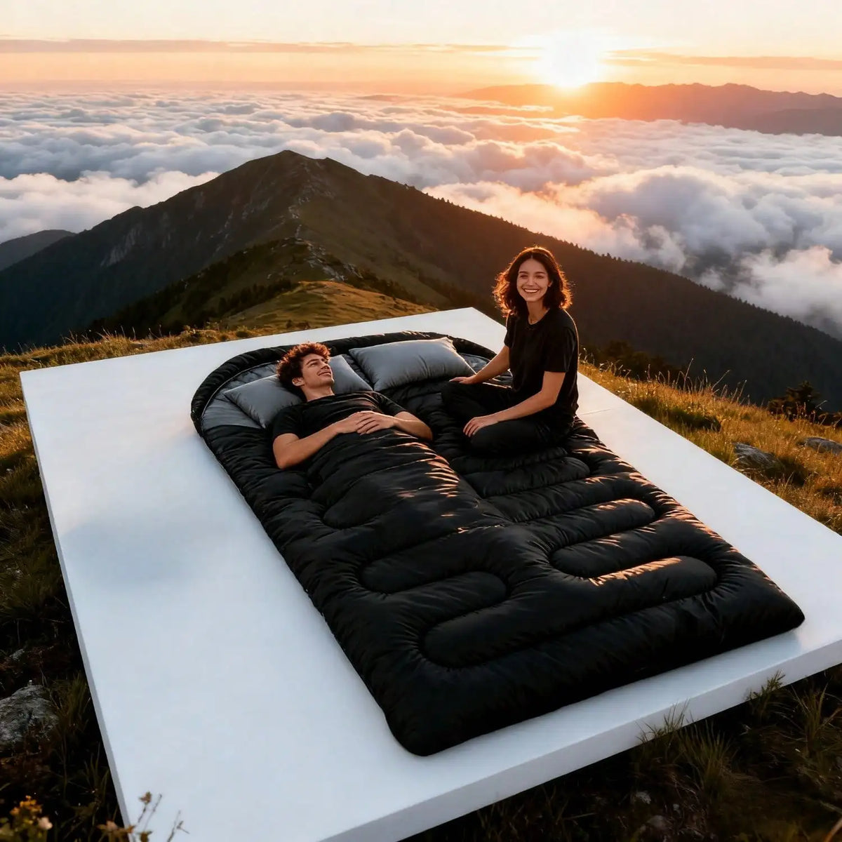 Double Sleeping Bag For Adults All Season Camping Hiking