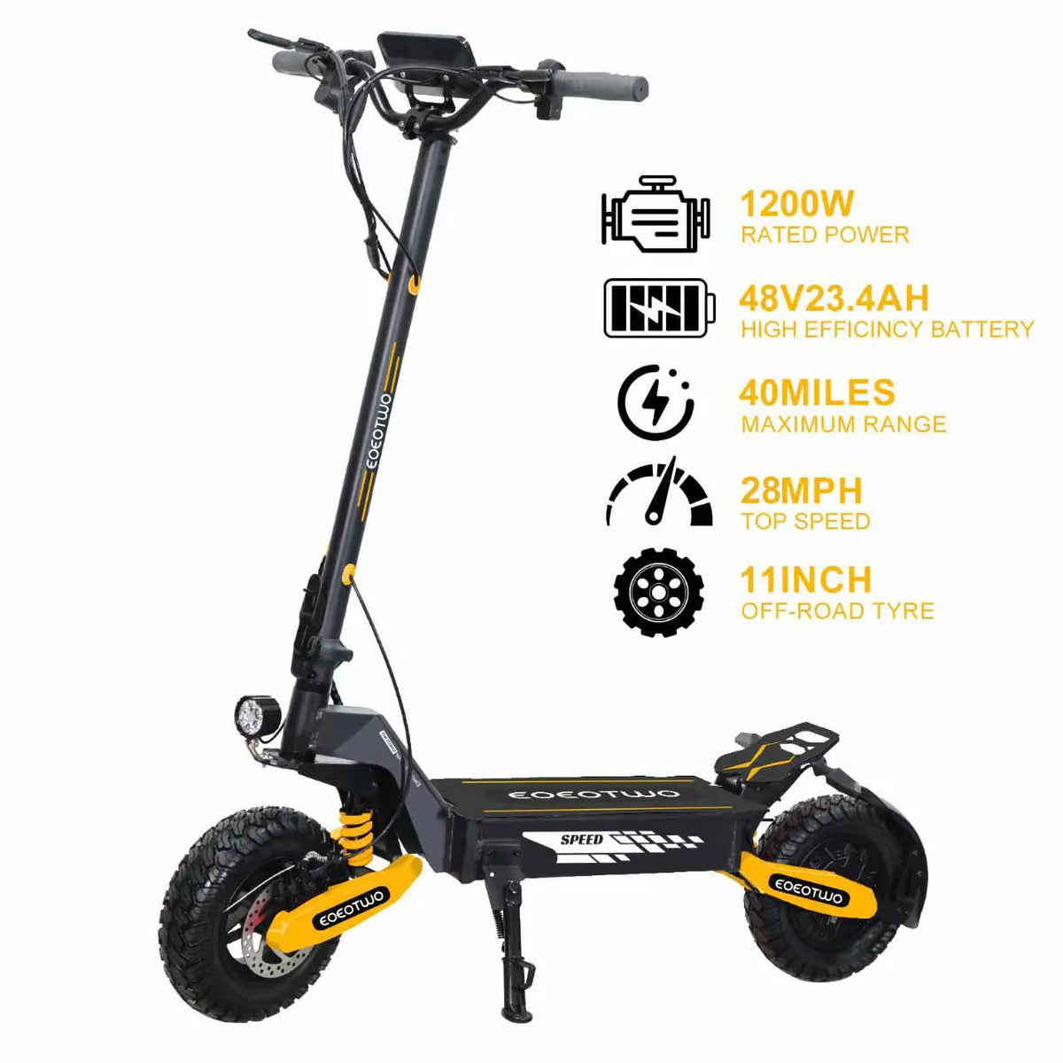 EOEOTWO GT06 Adult Electric Scooter 1200W Motor Foldable Commuting
