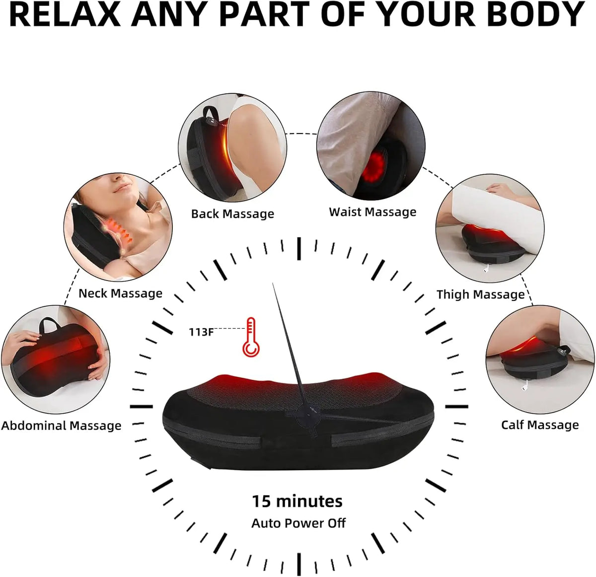 Leercon Portable Shiatsu Back And Neck Massager With Heat
