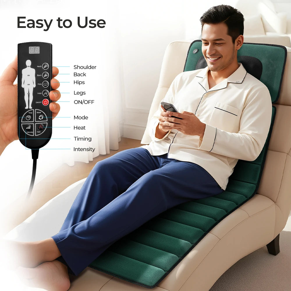 HOMEMASSA Full Body Vibration Massage Pad With 10 Motors