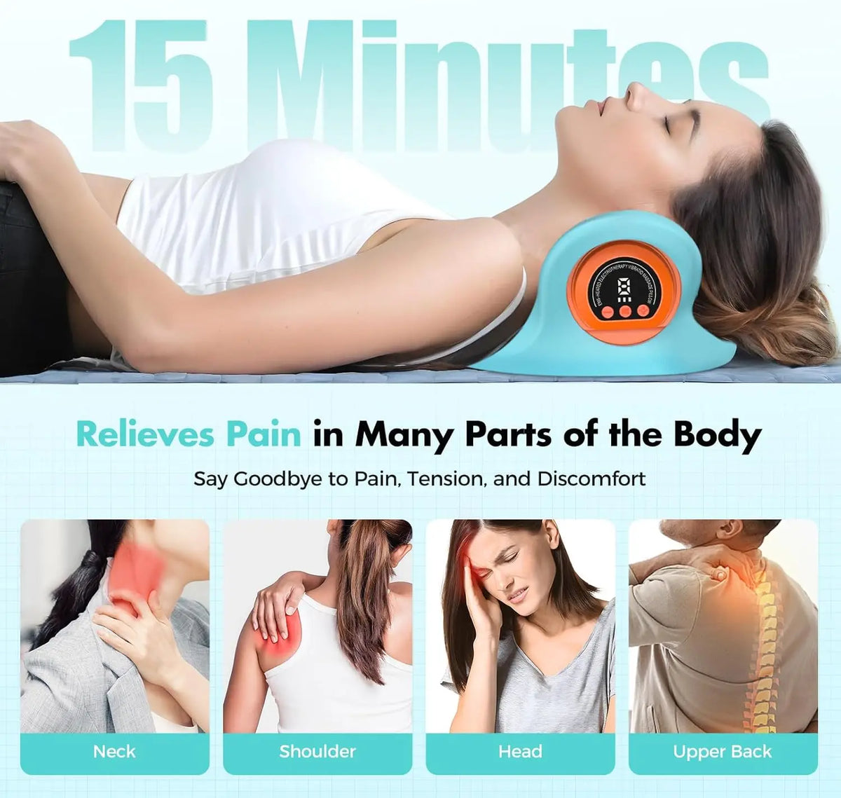 Portable Shiatsu Neck Massager With Heat And Vibration Modes