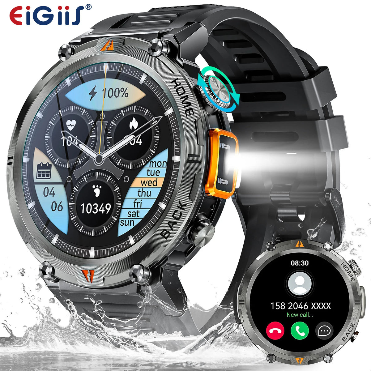 EIGIIS KE3 Bluetooth Call Smartwatch With Heart Rate Monitor