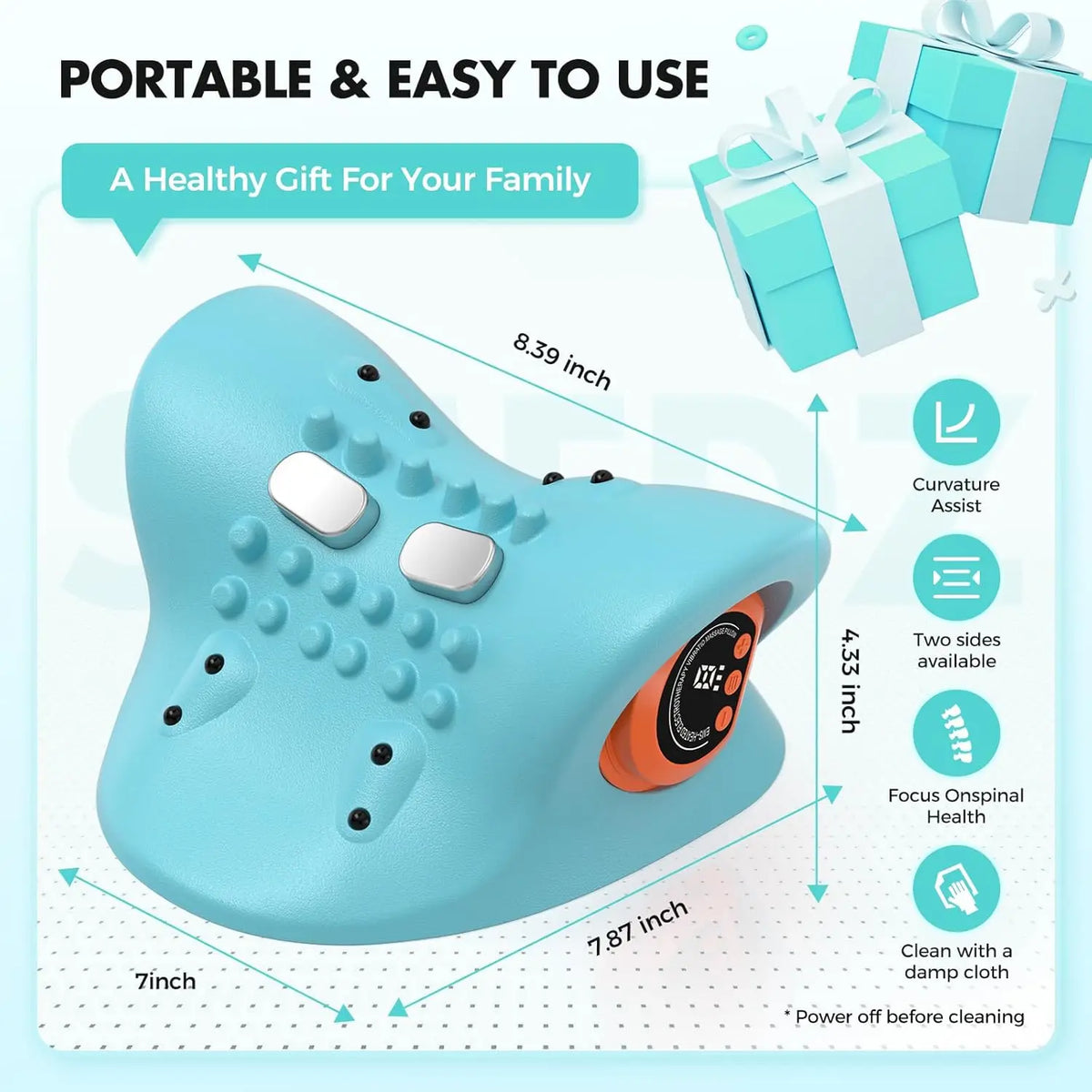 Rechargeable Shiatsu Neck Massager Pillow With Heat And Vibration
