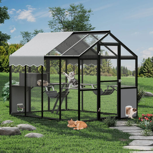 HiMISS Outdoor Aluminum Catio Enclosure With Secure Sliding Doors