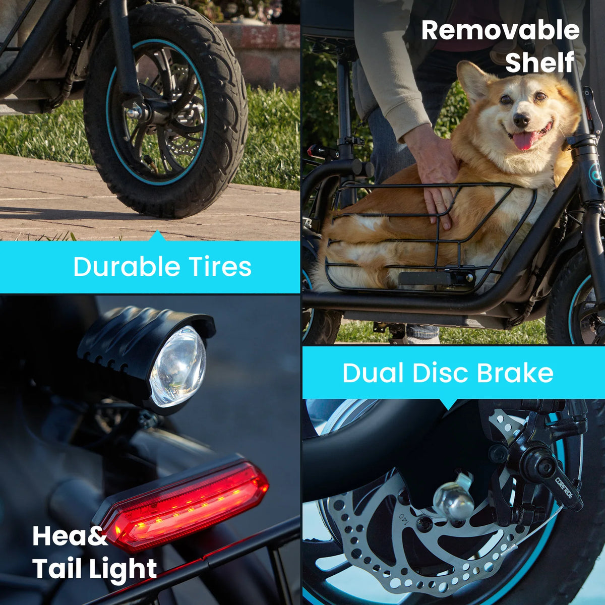 GYROOR Foldable Electric Scooter With Pet Basket For Adults