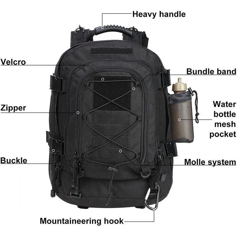 LQarmy Tactical Military Backpack Molle Assault Rucksack Hiking Camping