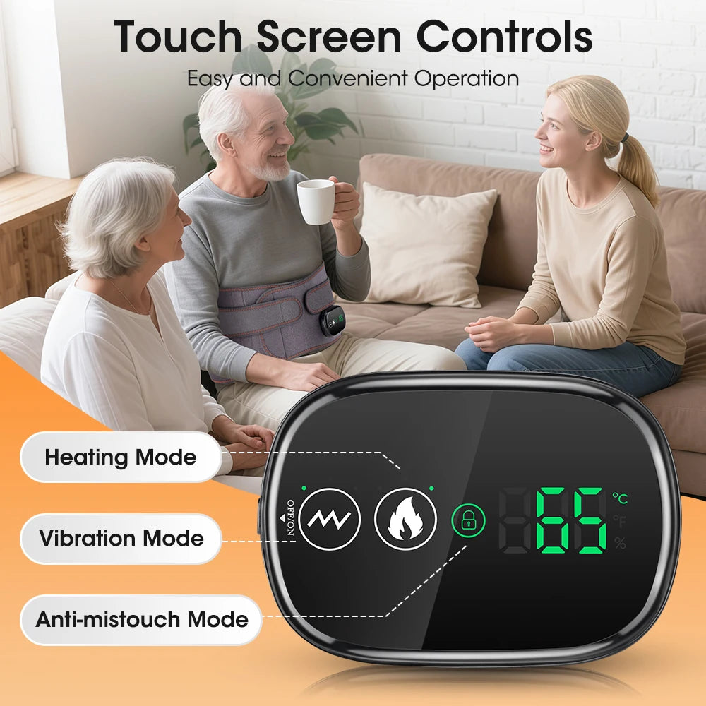 Hailicare Wireless Heated Waist Belt Vibration Massage 3 Heat Modes