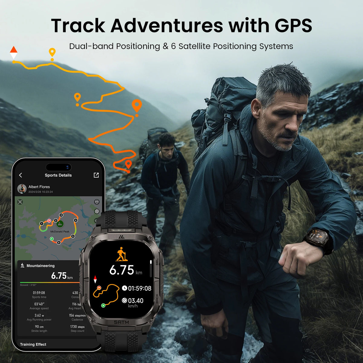 Kospet Tank M4c Advanced Gps Smartwatch Rugged Design For Men