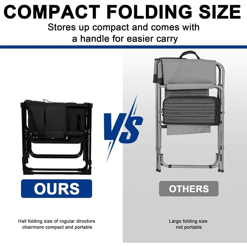 Folding Outdoor Director Chairs With Side Table And Bag