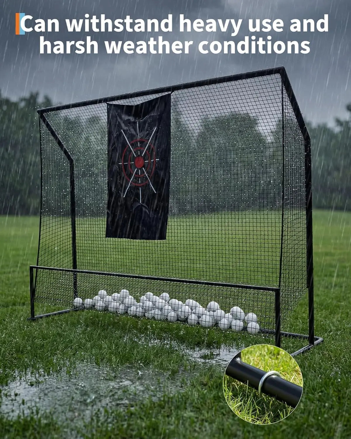 HiMISS Heavy Duty Golf Practice Net Swing Trainer With Bag
