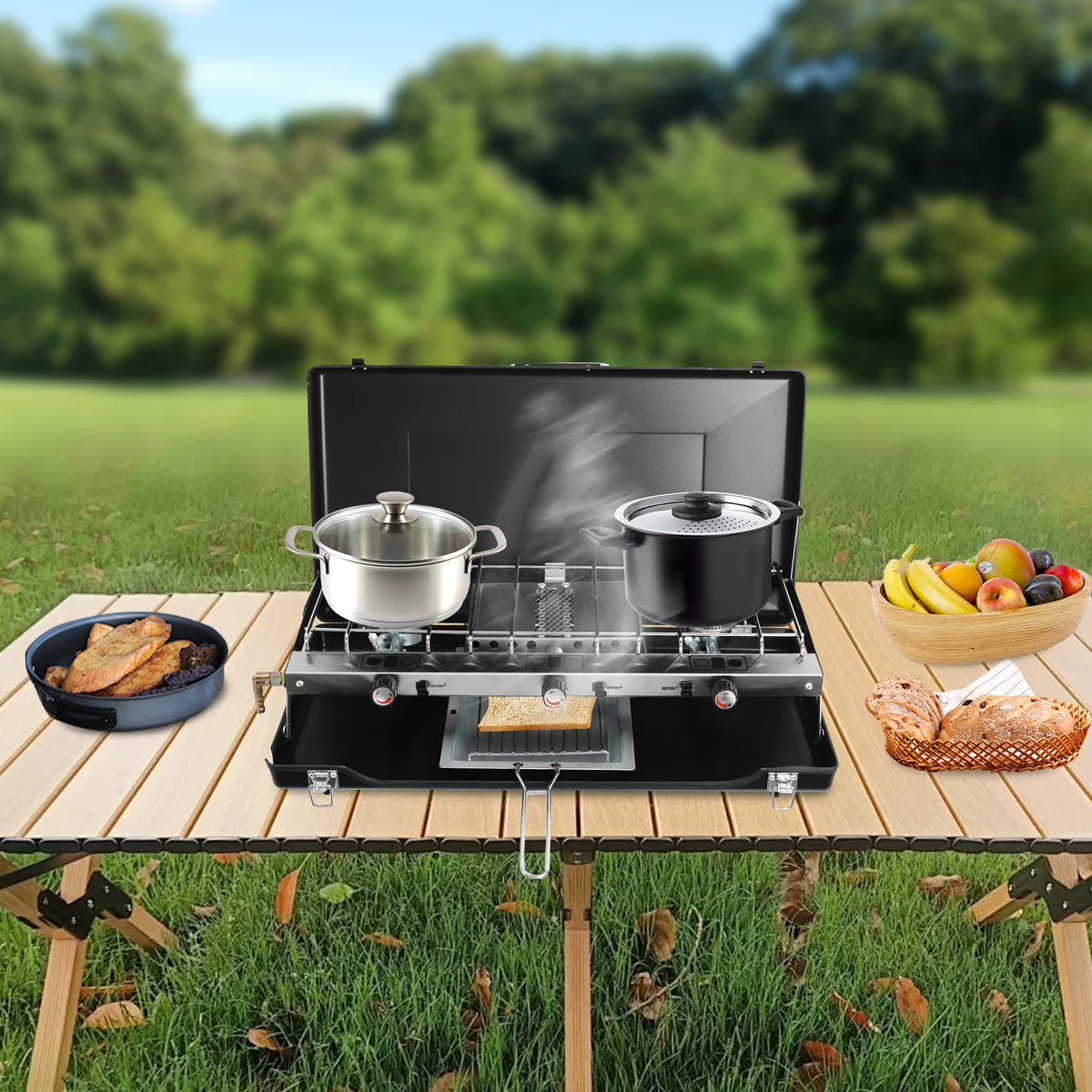 Portable 4.5kW Gas Camping Stove For Outdoor BBQ And Picnic