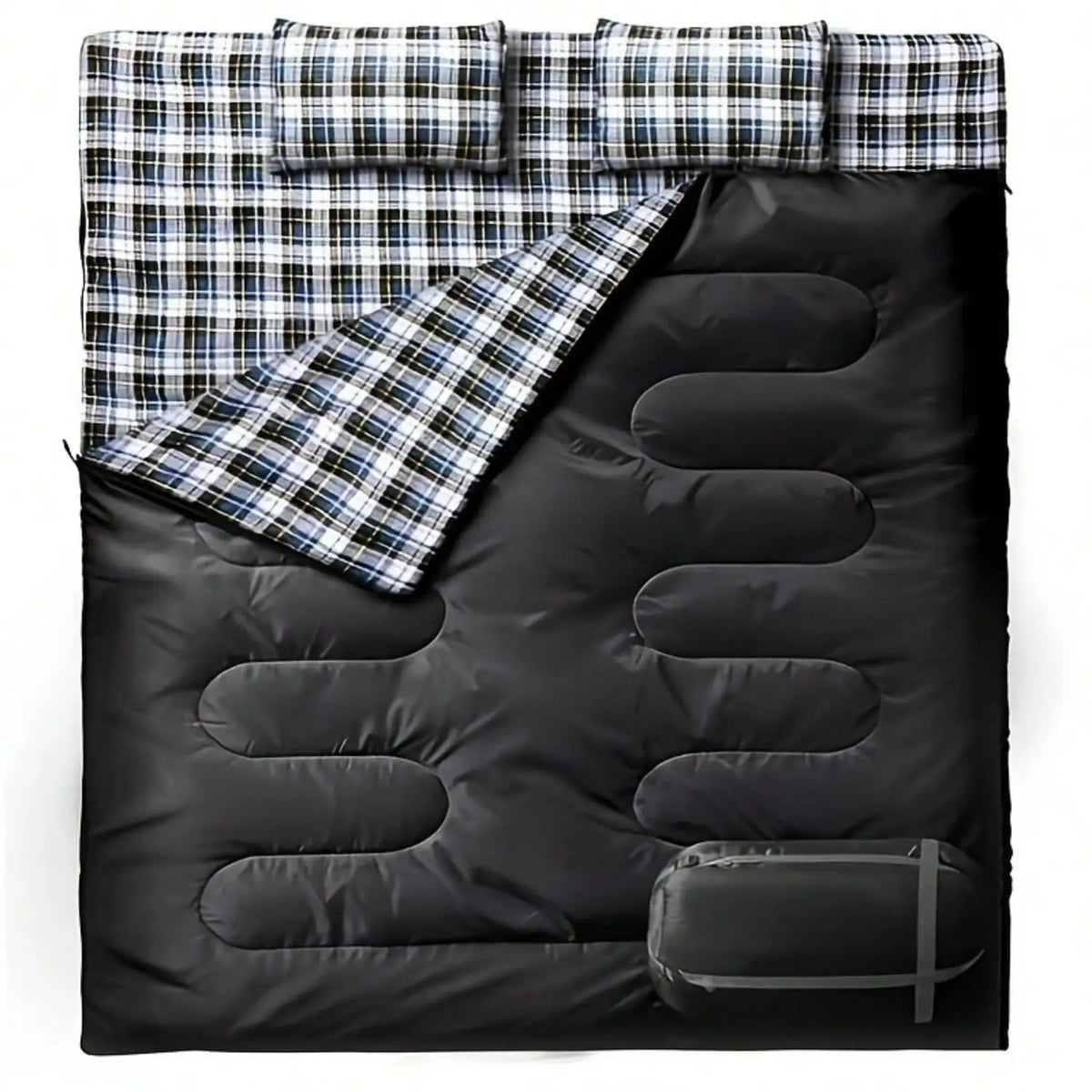 Double Camping Sleeping Bag With Pillows For Cold Weather