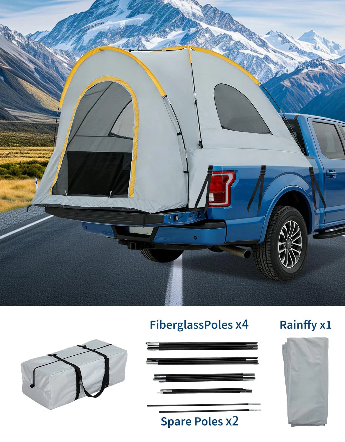 HiMISS Waterproof Truck Bed Tent With Oxford Fabric And Awning