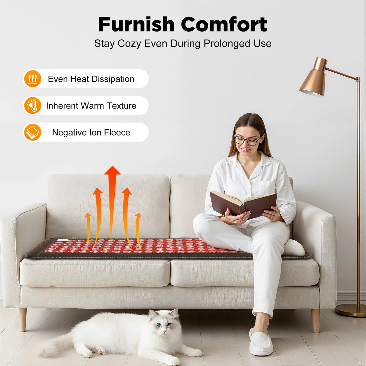 Bymaocar Natural Jade Heating Cushion With Far Infrared Therapy