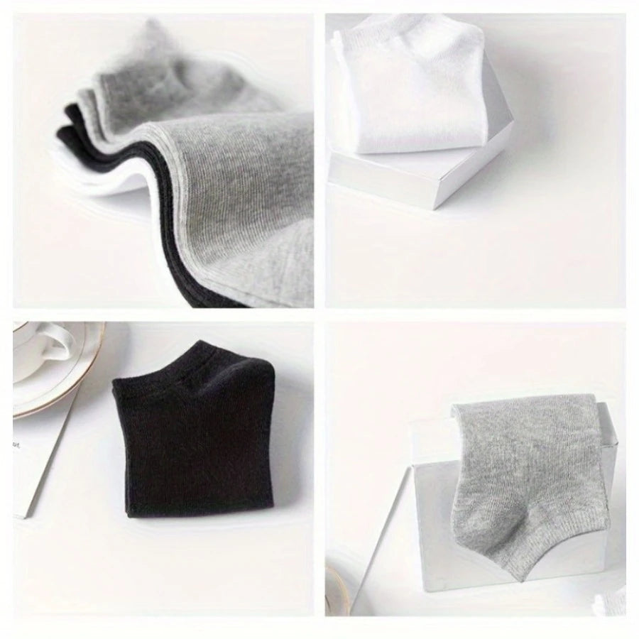 Unisex Breathable Ankle Socks 10 Pairs Polyester Sports Daily Wear