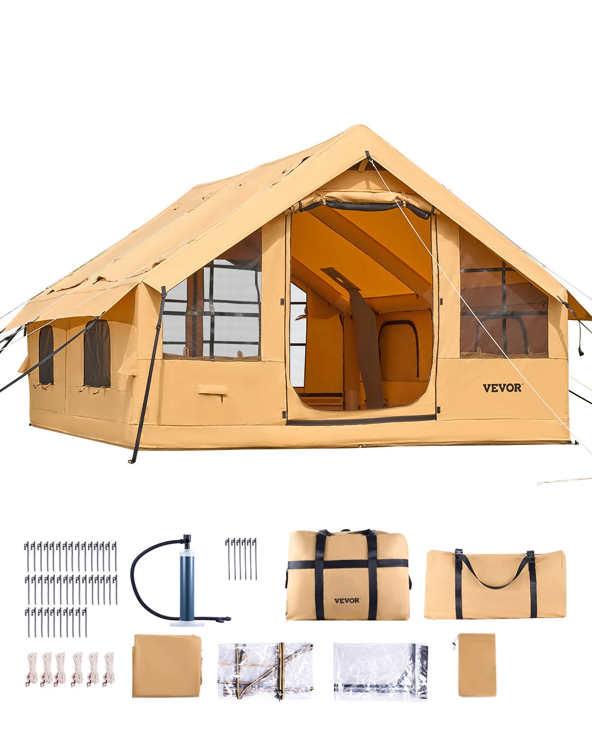 Vevor Inflatable Camping Tent With Hand Pump And Skylight