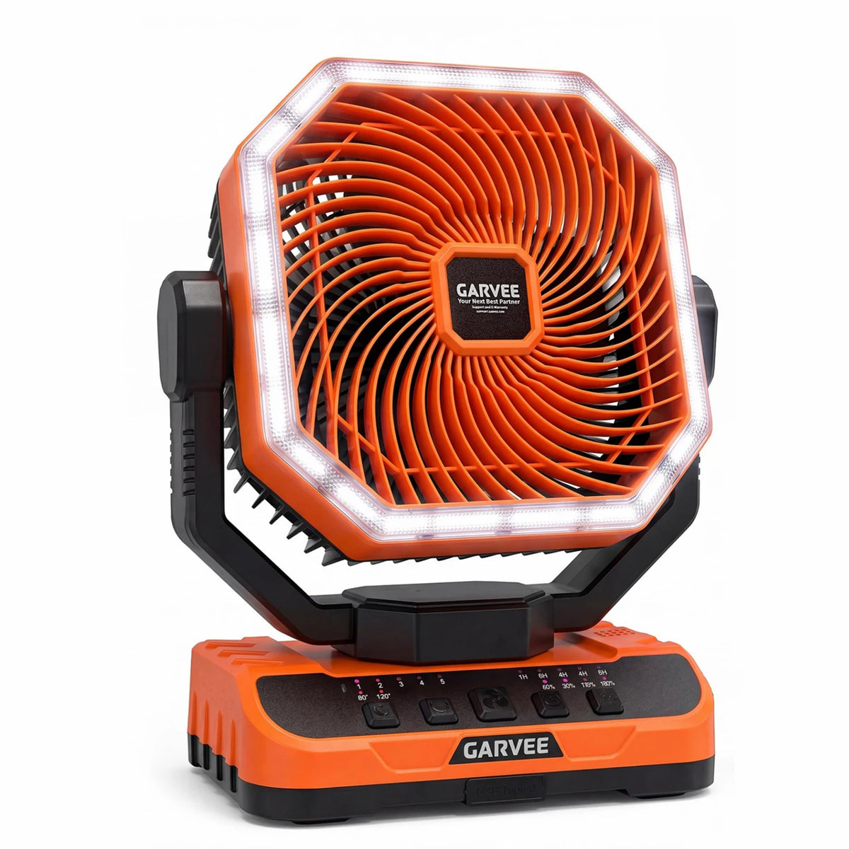 HiMiss 40000mAh Portable Camping Fan With Remote Timer And Led