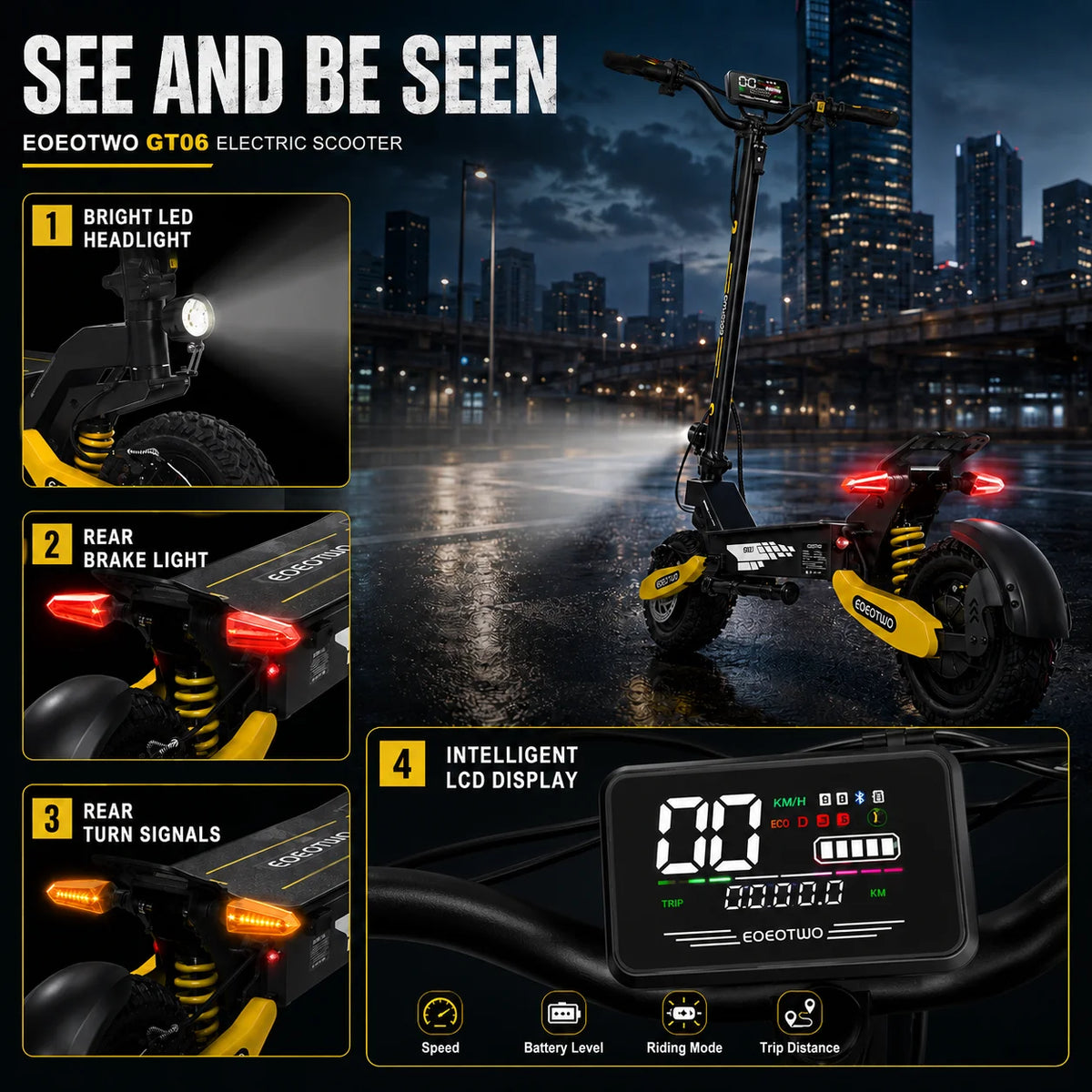 Eoeotwo 1200W Off Road Electric Scooter For Daily Commuting