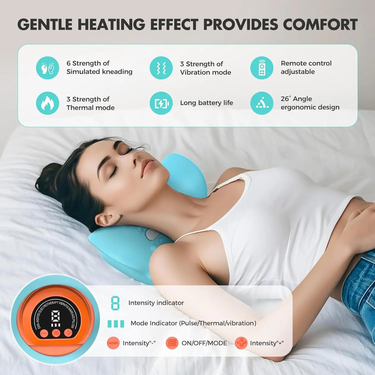 Rechargeable Shiatsu Neck Massager Pillow With Heat And Vibration