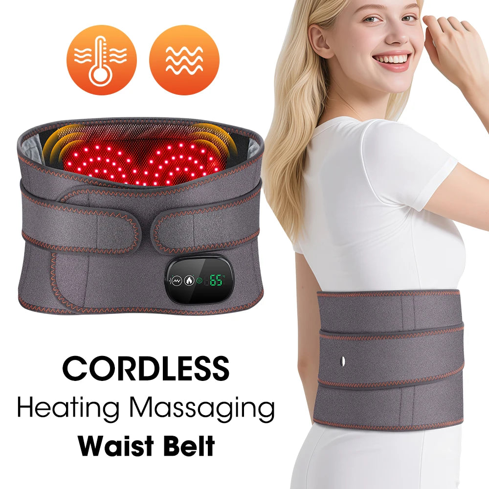 Hailicare Wireless Heated Waist Belt Vibration Massage 3 Heat Modes