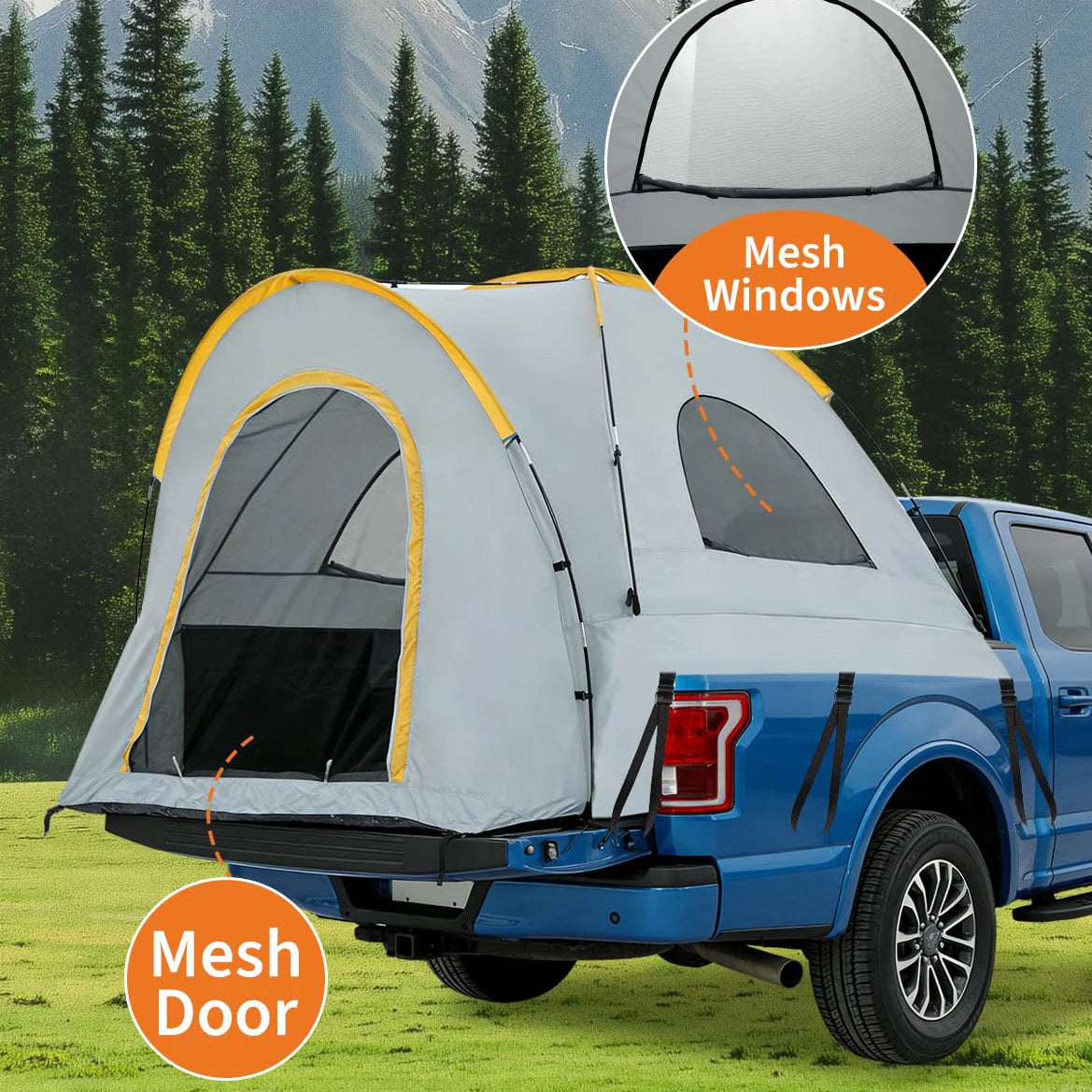HiMISS Waterproof Pickup Truck Bed Tent With Awning For Camping