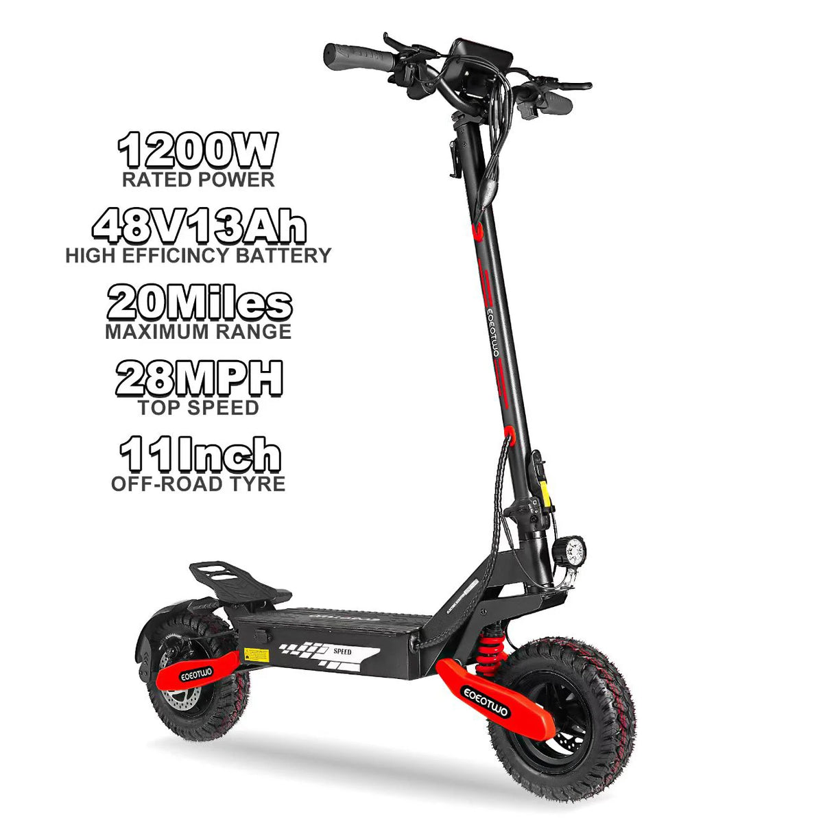 Eoeotwo 1200W Off Road Electric Scooter For Daily Commuting
