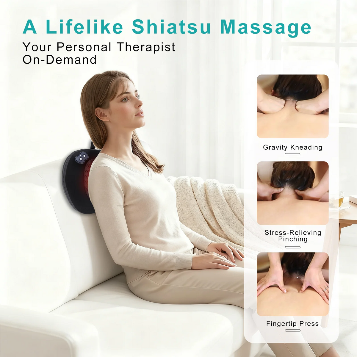 Leercon Portable Shiatsu Back And Neck Massager With Heat