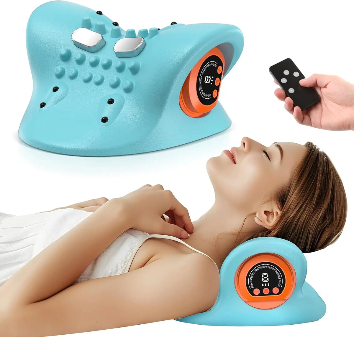 Rechargeable Shiatsu Neck Massager Pillow With Heat And Vibration