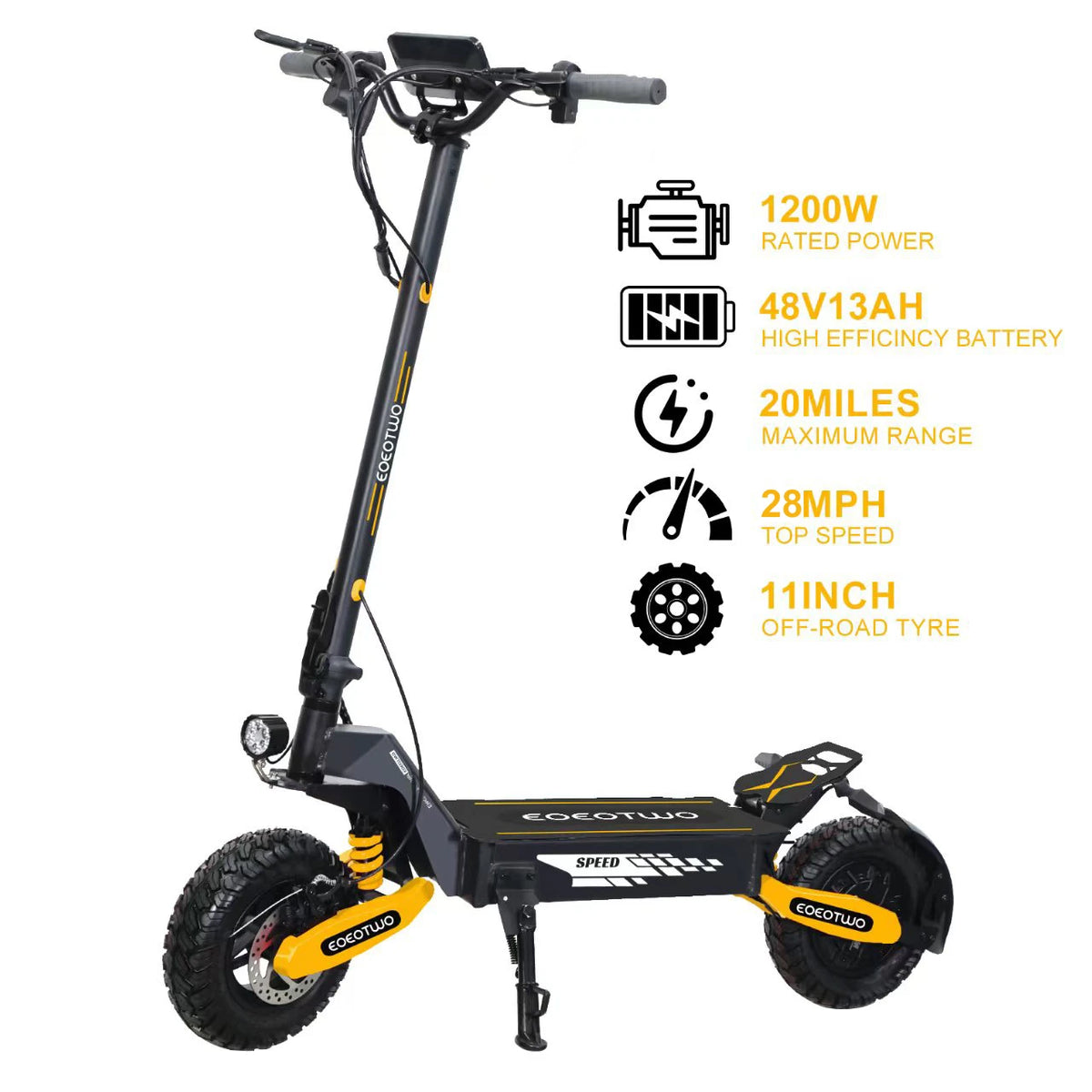 EOEOTWO GT06 Adult Electric Scooter 1200W Motor Foldable Commuting